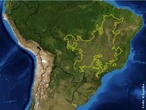 Este mapa mostra a localizao da regio ecolgica do Cerrado no Brasil. </br></br> Palavra-chaves: cerrado, clima, bioma.